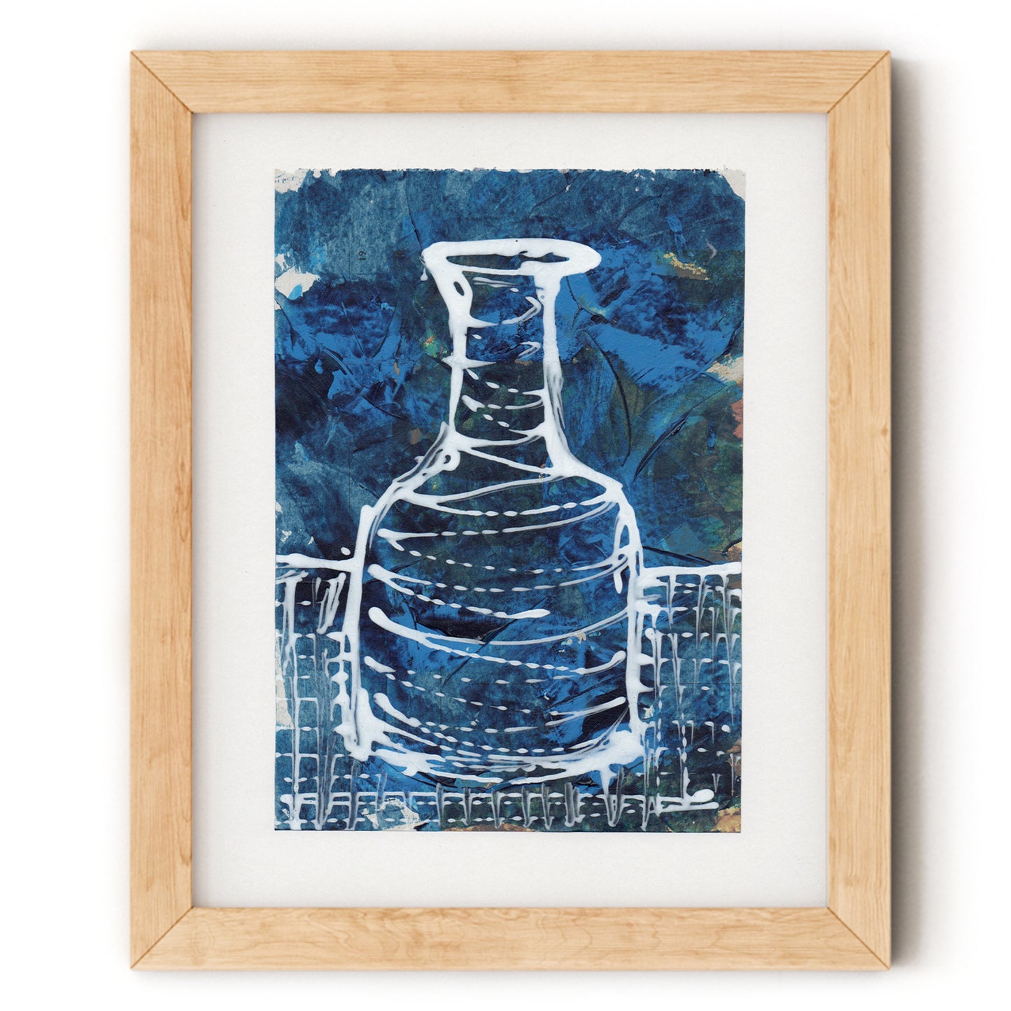 Bottle Form Blue 2 shown in 8x10 Frame
