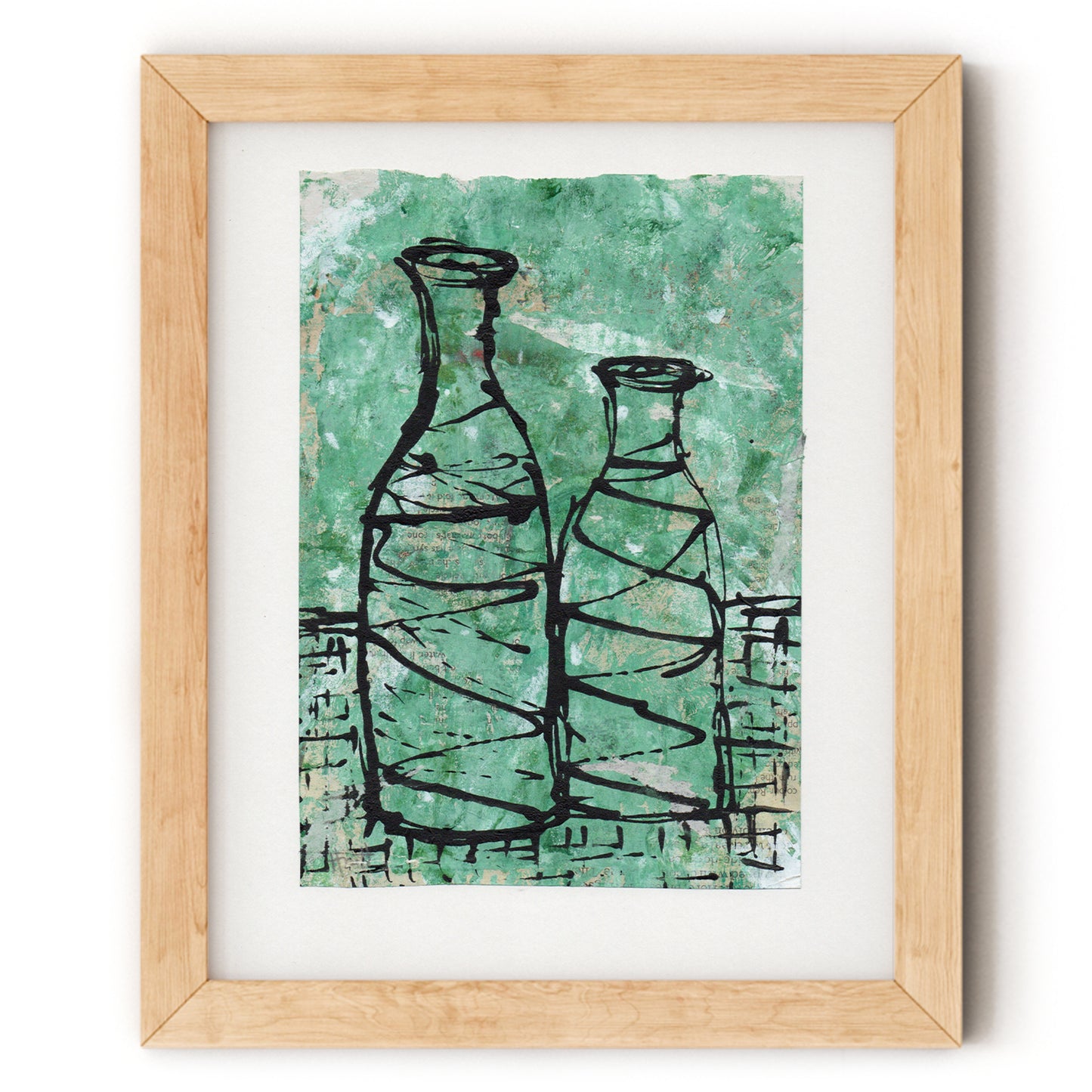 Bottle Form Green shown in 8x10 Frame