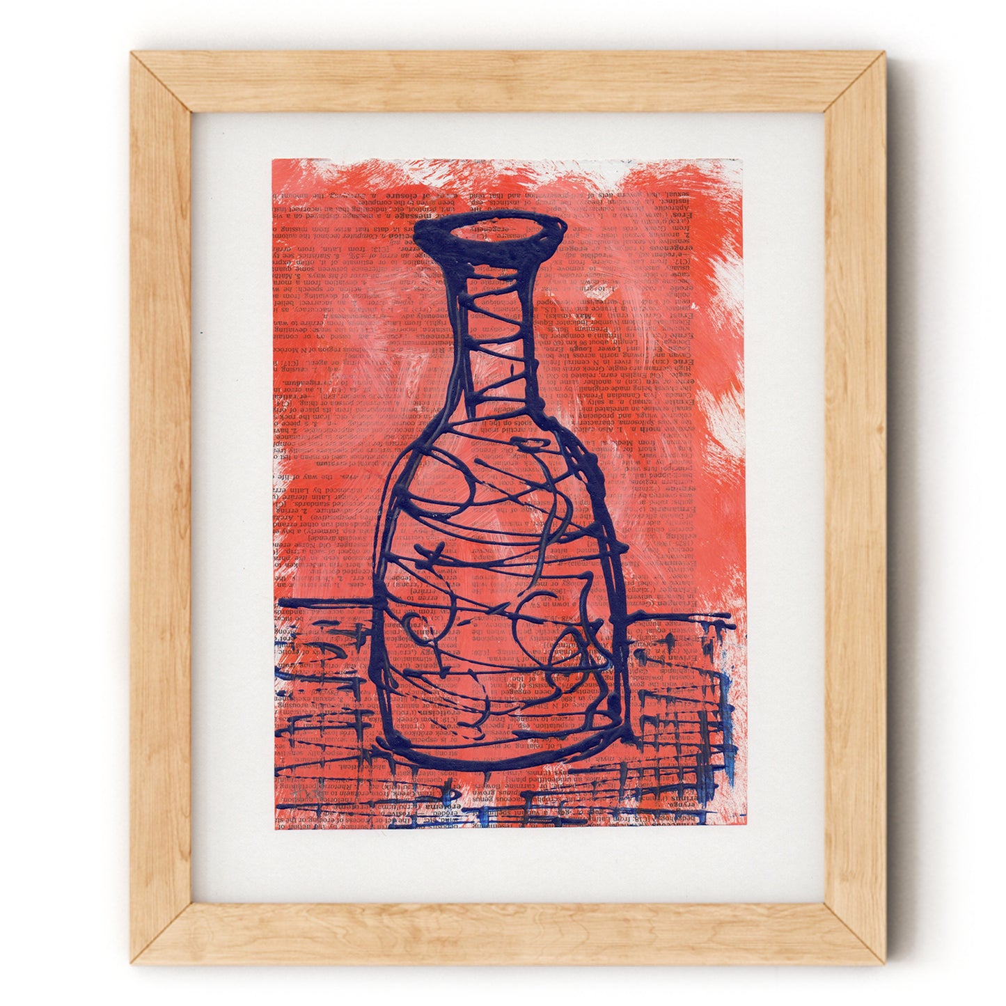 Bottle Form Red shown in 8x10 Frame