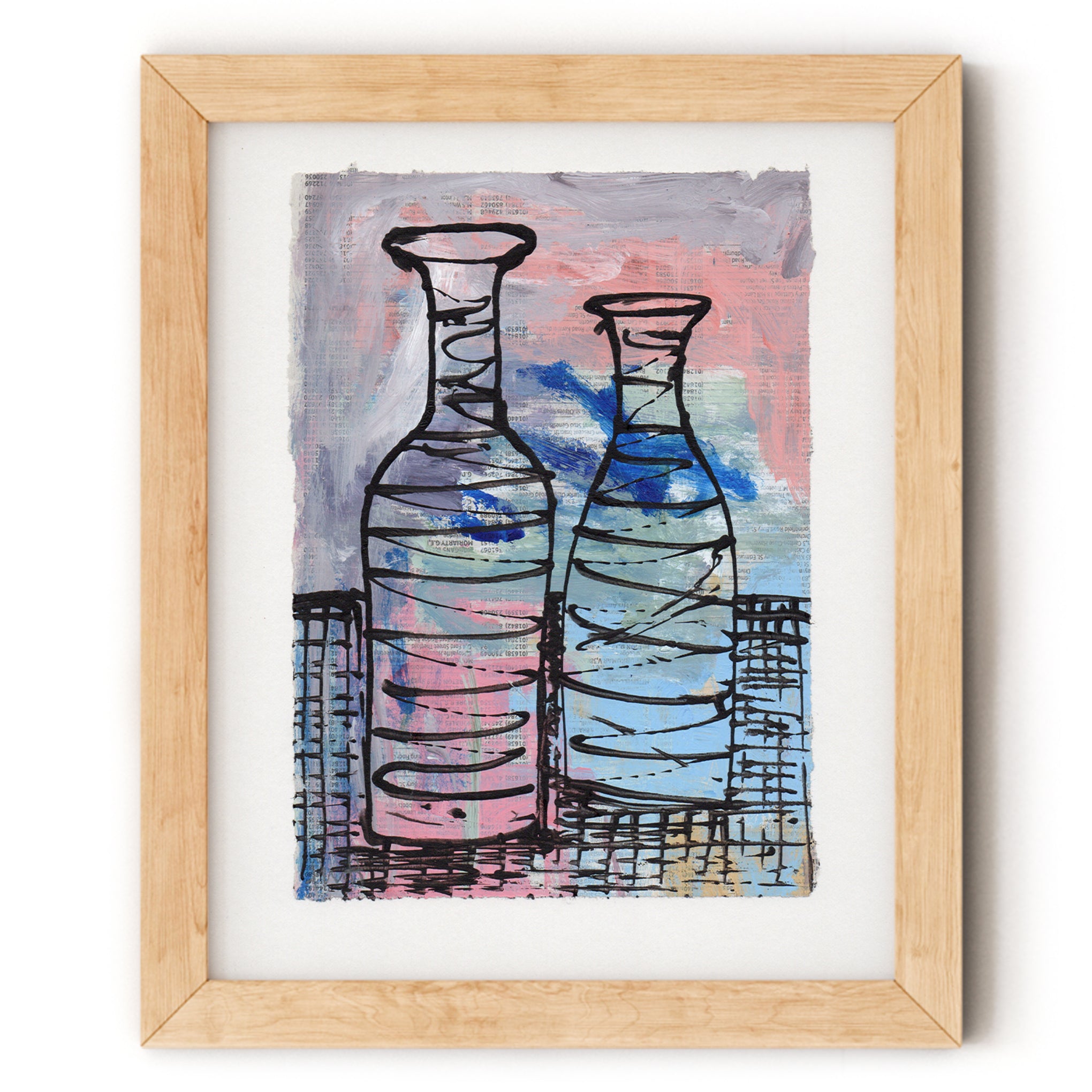 Bottle Forms Pastel shown in 8x10 Frame