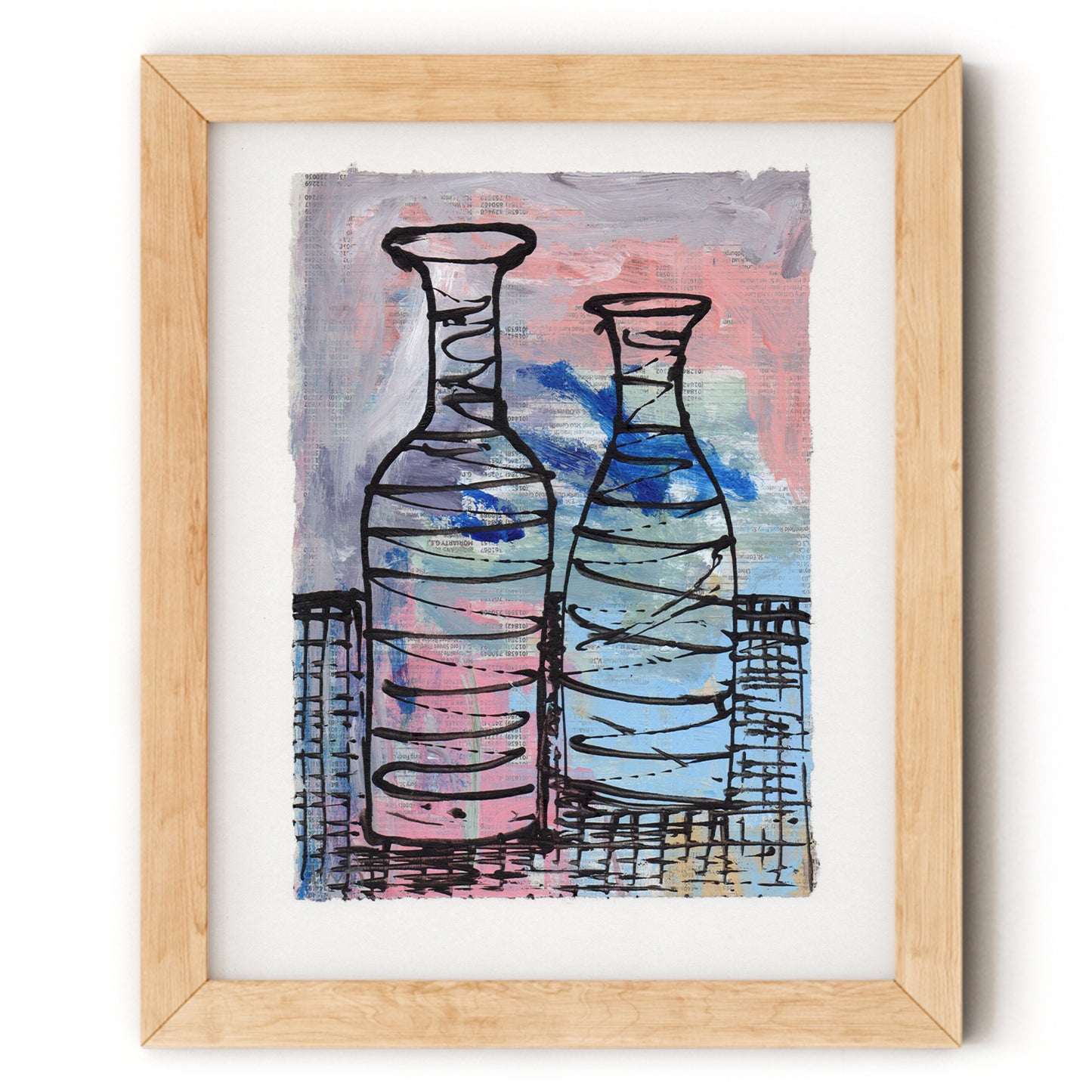 Bottle Forms Pastel shown in 8x10 Frame