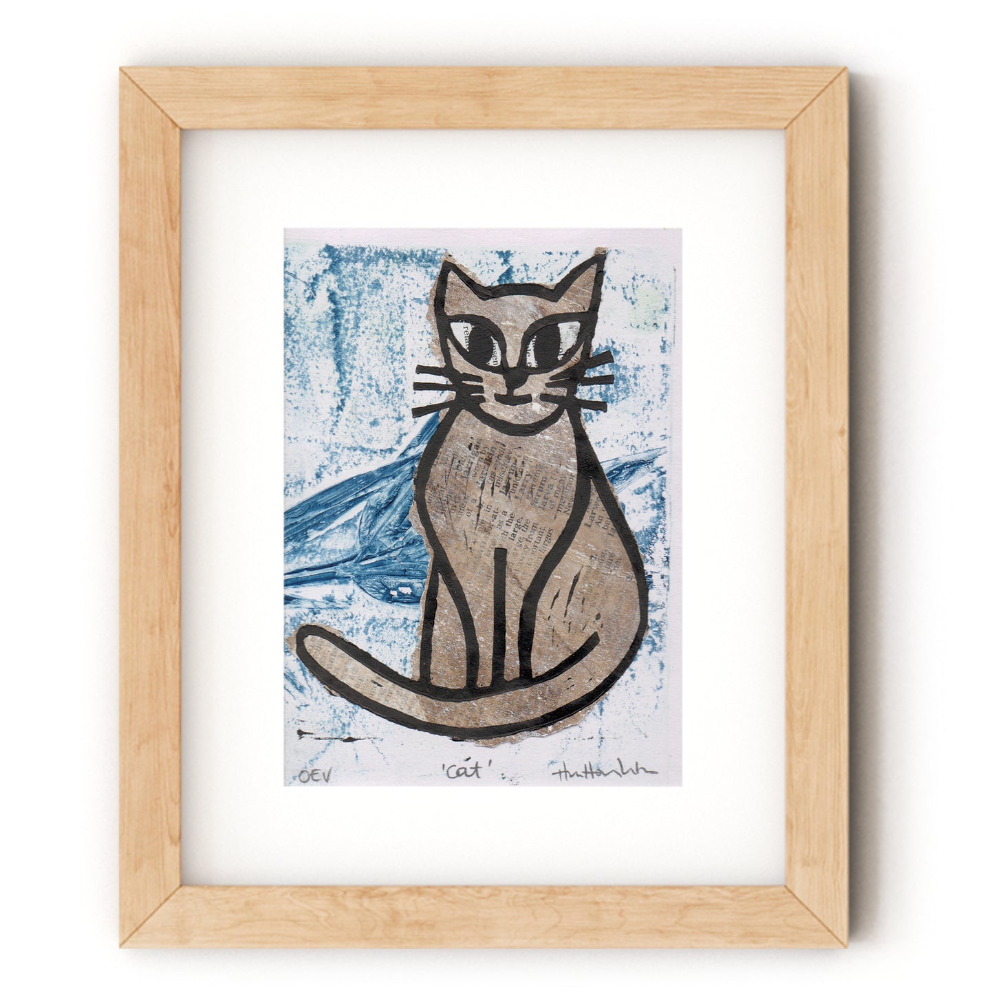 Cat 3 shown in wood frame