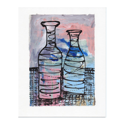 bottle forms pastel shown un-framed